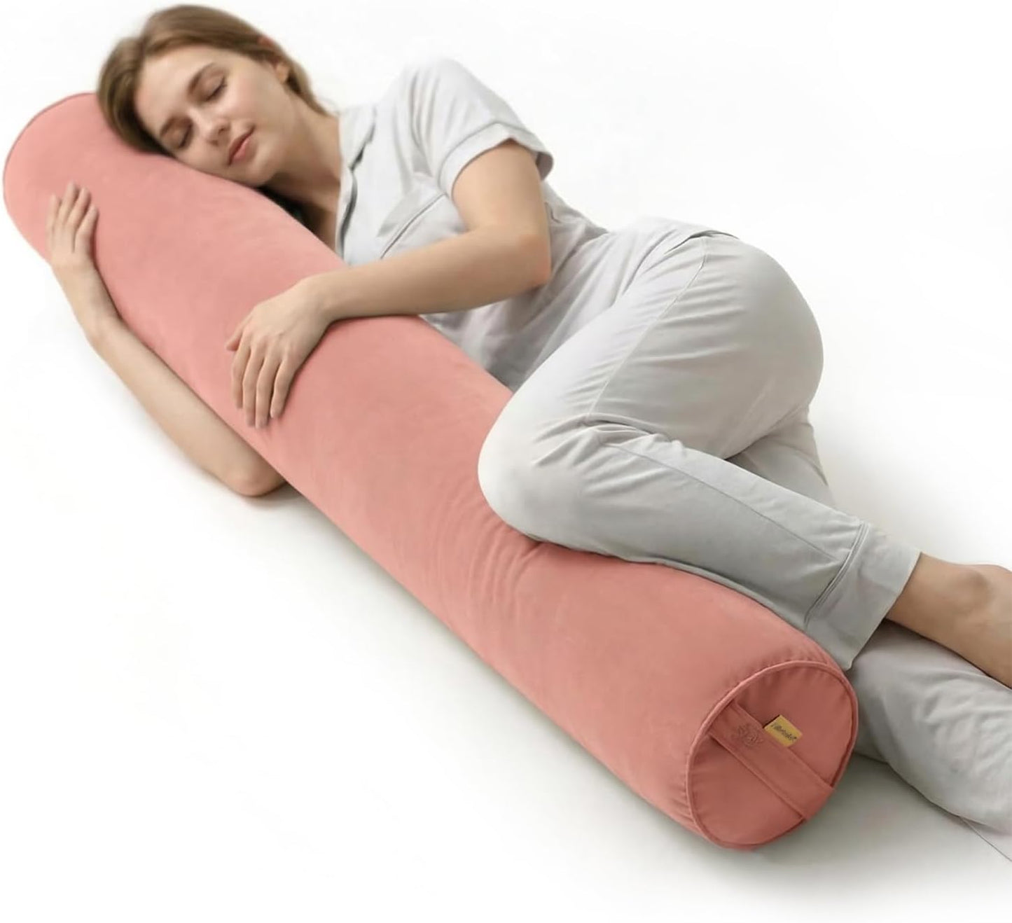 Body Pillow for Adults,Long Round Pillow,Big Cylindrical Pillow,Large Full Bolster Pillows for Side Sleepers (Steel Gray, 47.24"*7.87")