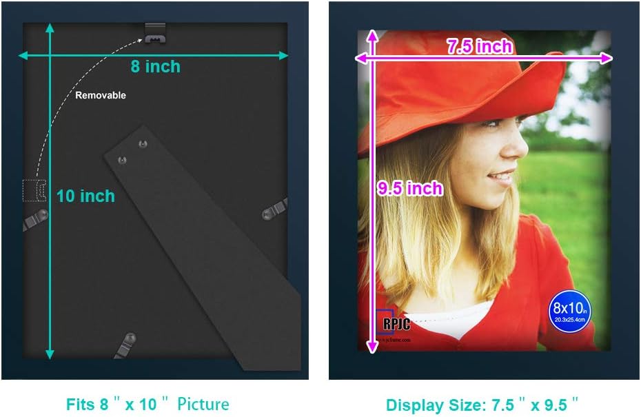 RPJC 5x7 Picture Frames Made of Solid Wood High Definition Glass for Table Top Display and Wall Mounting Photo Frame Black