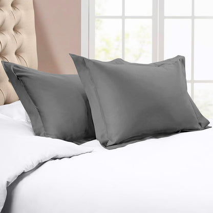 Euro Sham Covers 26x26 Set of 2 White 600 Thread Count 100% Egyptian Cotton Pack of 2 Euro 26x26 Pillow Covers Cushion Cover Cases Soft Skin Friendly European Size Decorative Square Pillow Shams