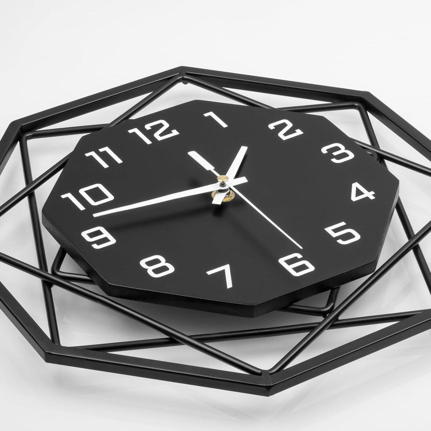 Modern Wall Clocks for Living Room Decor 12in Black Wall Clock Silent Non-Ticking Quartz Battery Operated for Office Kitchen Bedroom Bathroom Minimalist Small Clock Decoration Easy to Read
