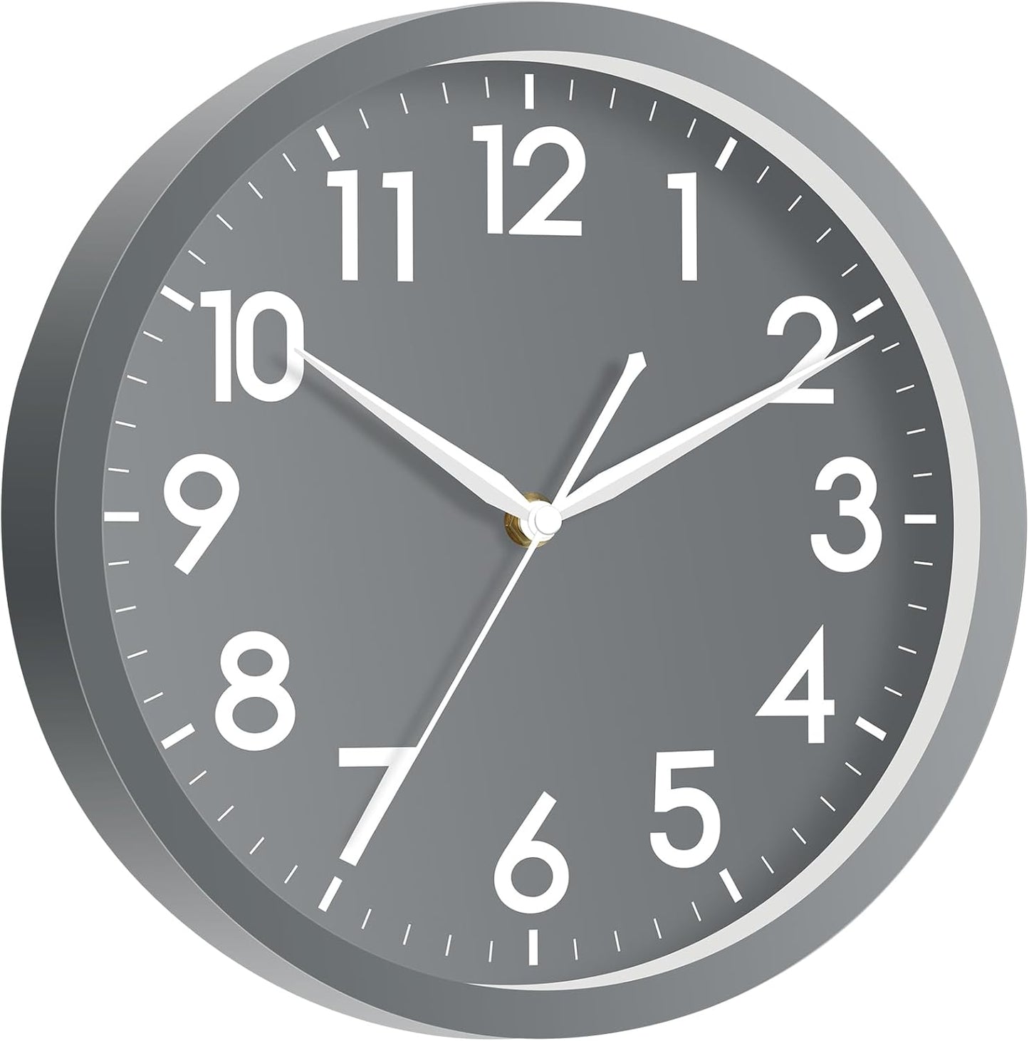 AKCISOT Wall Clock, Modern Small Wall Clocks Battery Operated 8 Inch, Silent Non-Ticking Analog Classic for Office, Home, Bathroom, Kitchen, Bedroom, School(Black)