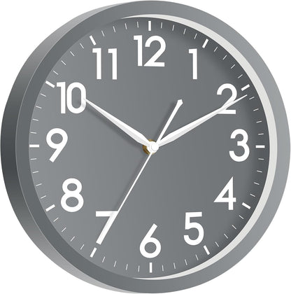 AKCISOT Wall Clock, Modern Small Wall Clocks Battery Operated 8 Inch, Silent Non-Ticking Analog Classic for Office, Home, Bathroom, Kitchen, Bedroom, School(Black)