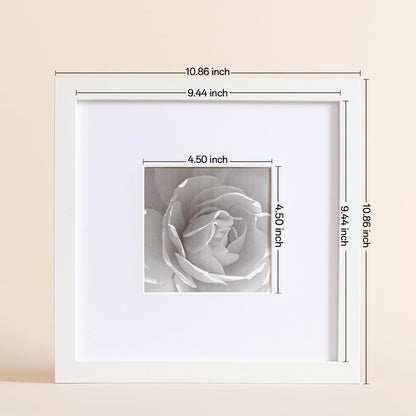 eletecpro 12x12 Picture Frames Set of 9 with Clear Acrylic Cover, Display 8x8 Photos with Mat or 12x12 Without, Classic and Sturdy Square Collage Gallery Wall Decor, Easy Wall Mount, Black