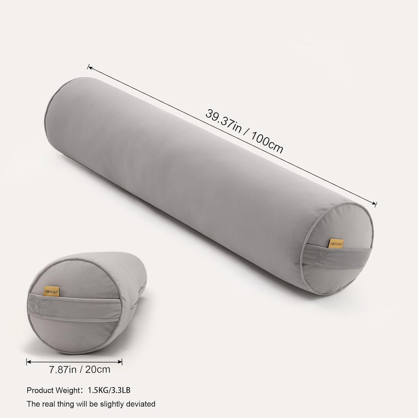Body Pillow for Adults,Long Round Pillow,Big Cylindrical Pillow,Large Full Bolster Pillows for Side Sleepers (Steel Gray, 47.24"*7.87")