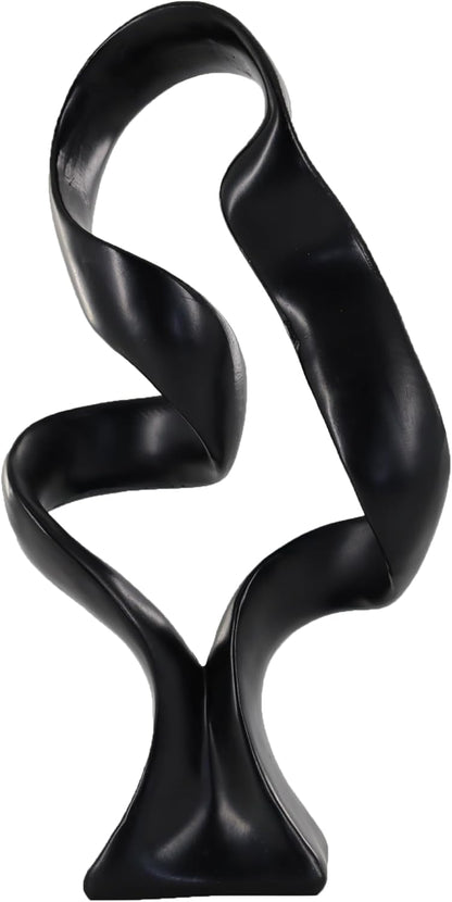 10" Modern Abstract Ribbon Decorative Sculpture, Knot Sculptures,Home Decor,Coffee Table Statues,Dining Living Room Desk Decor（White）