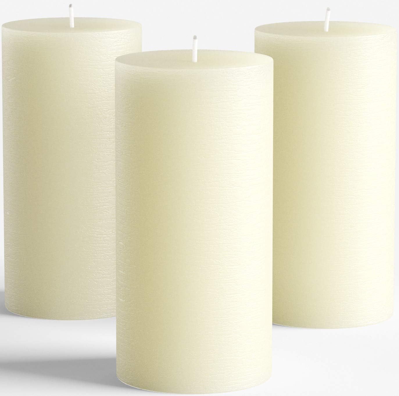 Melt Candle Pillar Candles, 3 Pack - Unscented Candles for Home, Church, Weddings, & More - 3" x 4", Ivory