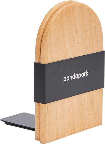 Pandapark Wood,Non-Skid Bookend for Shelves,Heavy Duty,Book Stand for CDs,1 Pair