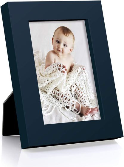 RPJC 5x7 Picture Frames Made of Solid Wood High Definition Glass for Table Top Display and Wall Mounting Photo Frame Black