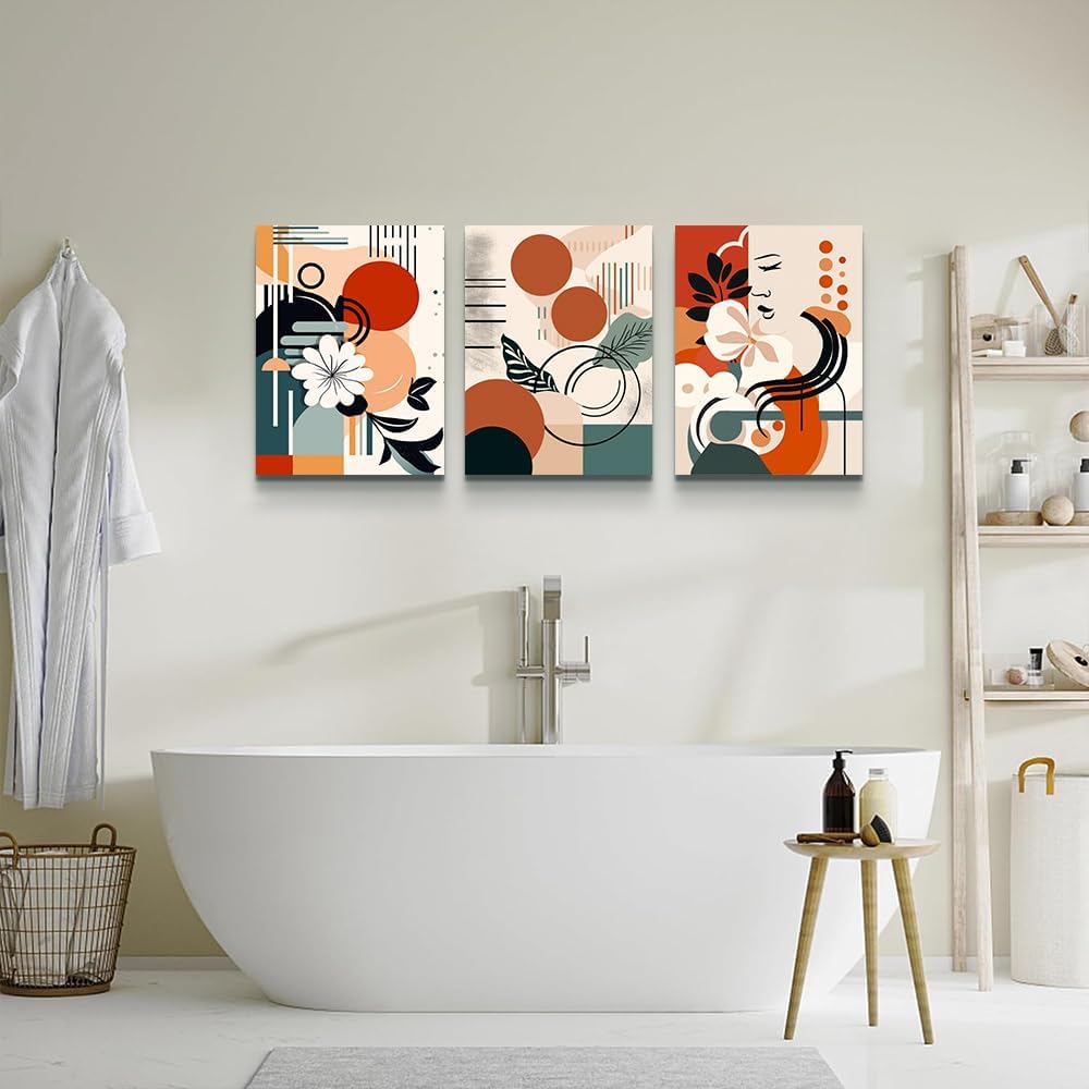 MHARTK66 Wall Art for Living Room Modern Wall Decor for Bedroom Office Decor Abstract Mountain Forest Landscapes Ink Painting 3 Piece Framed Canvas Art Prints Ready to Hang Wall Pictures Home Decor
