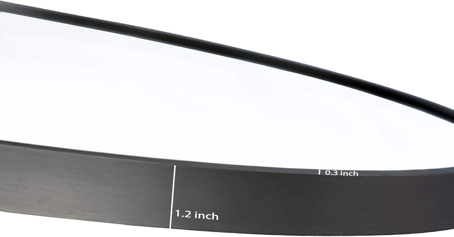 Itrue 12 Inch Small Round Decorative Wall Mirror, HD Silver-Coated Glass with Brushed Black Metal Frame, Minimalist Modern Accent Mirror for Vanity, Narrow Walls, Bathroom, Bedroom & Entryway