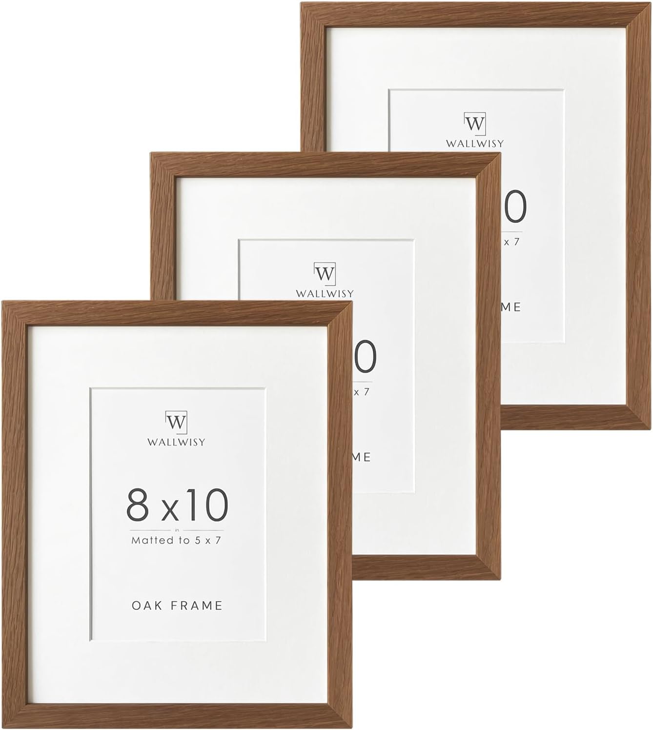 5x7 Picture Frame, Solid Oak Wood 5 x 7 Photo Frame with Mat to 4x6, 7x5 Picture Frames for Wall and Tabletop Display, (Walnut Set of 1)
