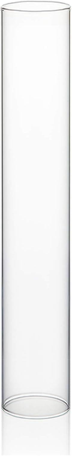 WGVI Hurricane Candle Holder Sleeve, Wide 4", Height 8", Clear Glass Cylinder Candleholder, Chimney Tube, Open Ended Candle Shade, 1 Piece - Colors A