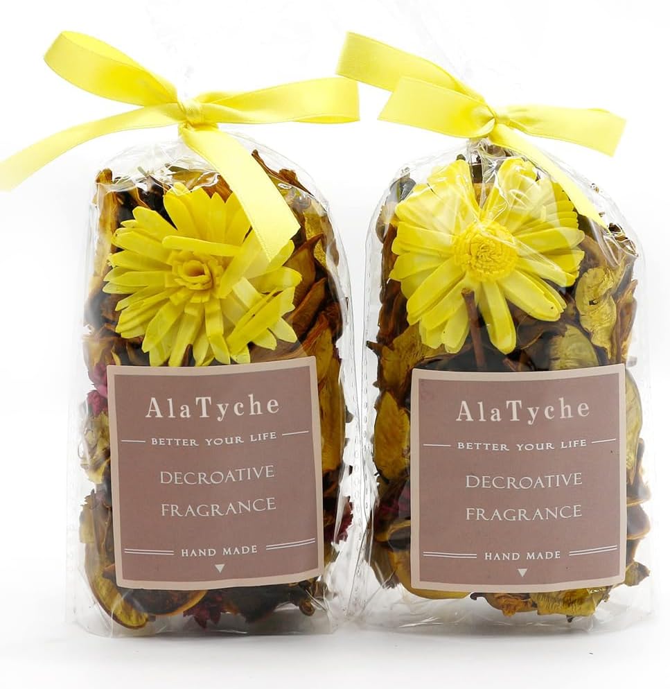 Spring Potpourri Bags,Vanilla Scented Potpourri Bowl Fillers,Dried Flowers,Home Fragrance Sachet of Petal, Vase Decor (White Caramel)-Mini