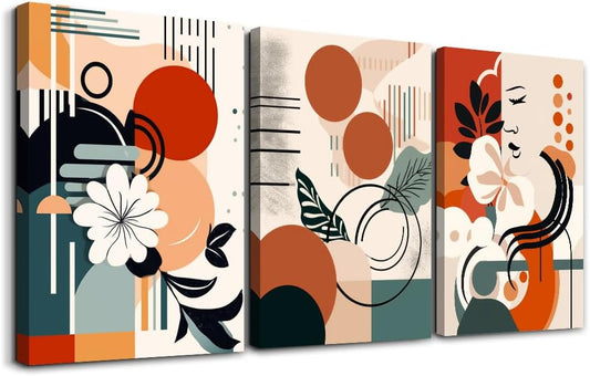 MHARTK66 Wall Art for Living Room Modern Wall Decor for Bedroom Office Decor Abstract Mountain Forest Landscapes Ink Painting 3 Piece Framed Canvas Art Prints Ready to Hang Wall Pictures Home Decor