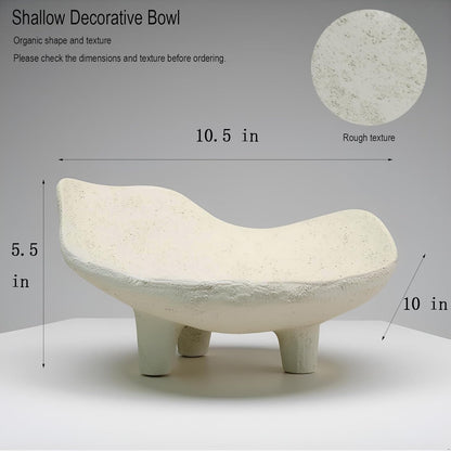 Braxio White Decorative Bowl with Sand Finish - Key Holder Bowl for Entryway Table, Modern Fruit Bowl for Kitchen Counter, Centerpiece Catch-All Bowl 10.5 x 10 x 5.5 Inch