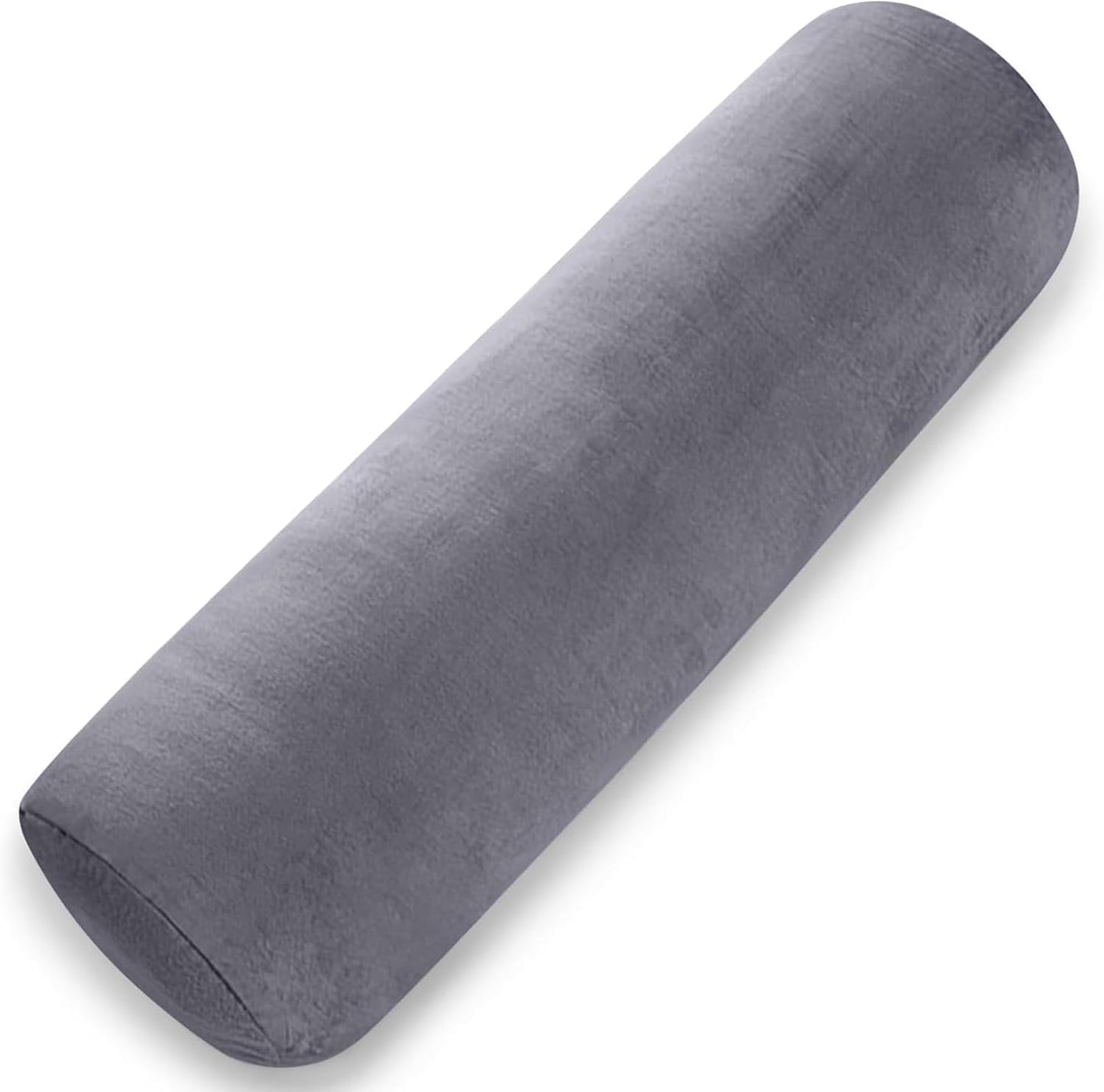 1 MIDDLE ONE Body Pillow for Adults, Bolster Pillow with Removable Velvet Cover, Long Round Cervical Roll Pillow, 47 x 7.87 Inches, Grey