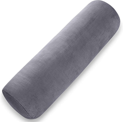 1 MIDDLE ONE Body Pillow for Adults, Bolster Pillow with Removable Velvet Cover, Long Round Cervical Roll Pillow, 47 x 7.87 Inches, Grey