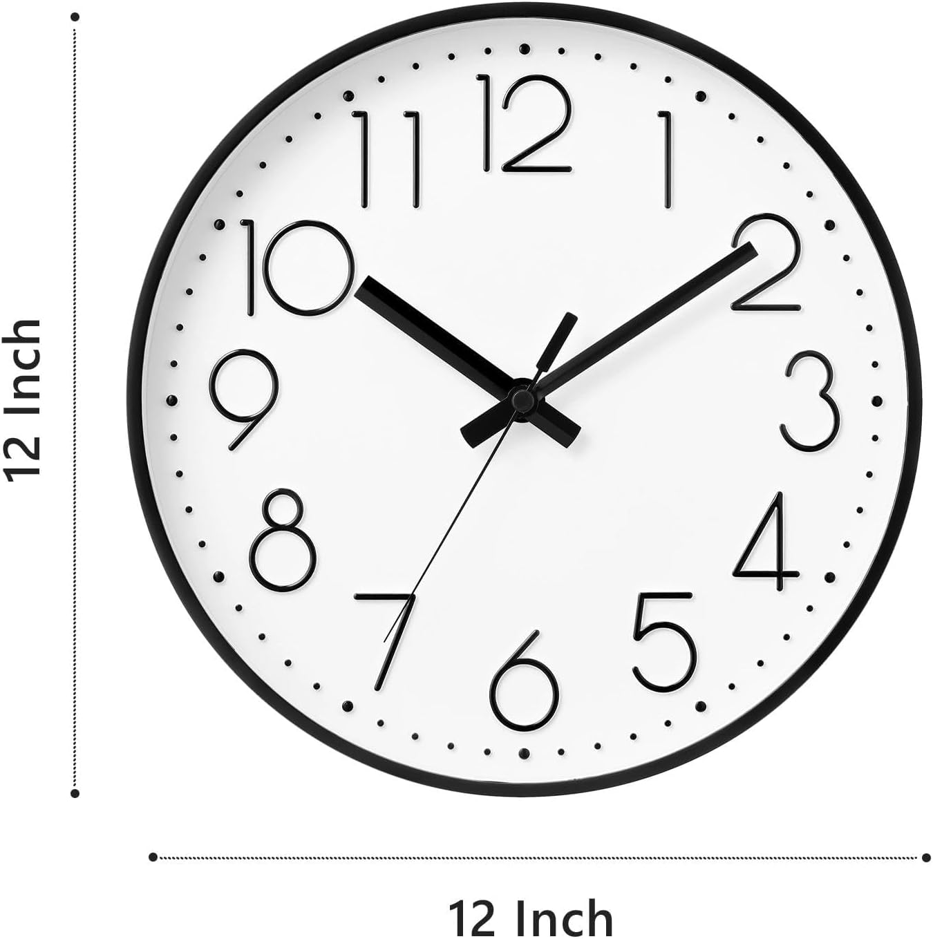 DAXSMY Wall Clock - 8 Inch Silent Non-Ticking Modern 3D Wall Clocks Battery Operated - Decorative Clock for Kitchen, Home Office, Bathroom, Bedroom(Rose Gold)
