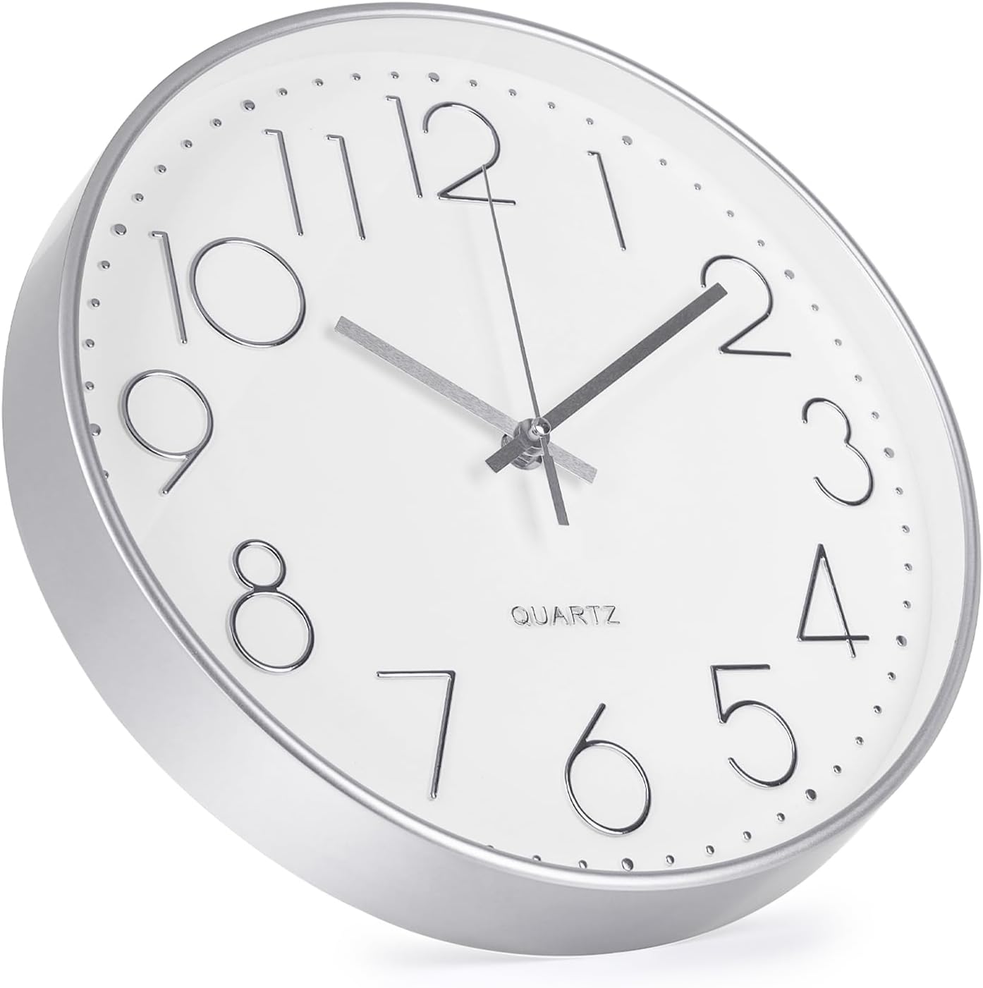 Wall Clock 12 Inch Non-Ticking Silent Modern Simple Style Round Decor Clock Gold Stereoscopic Dial Quartz Wall Clocks for Home/Office/School/Living Room/Bedroom/Kitchen