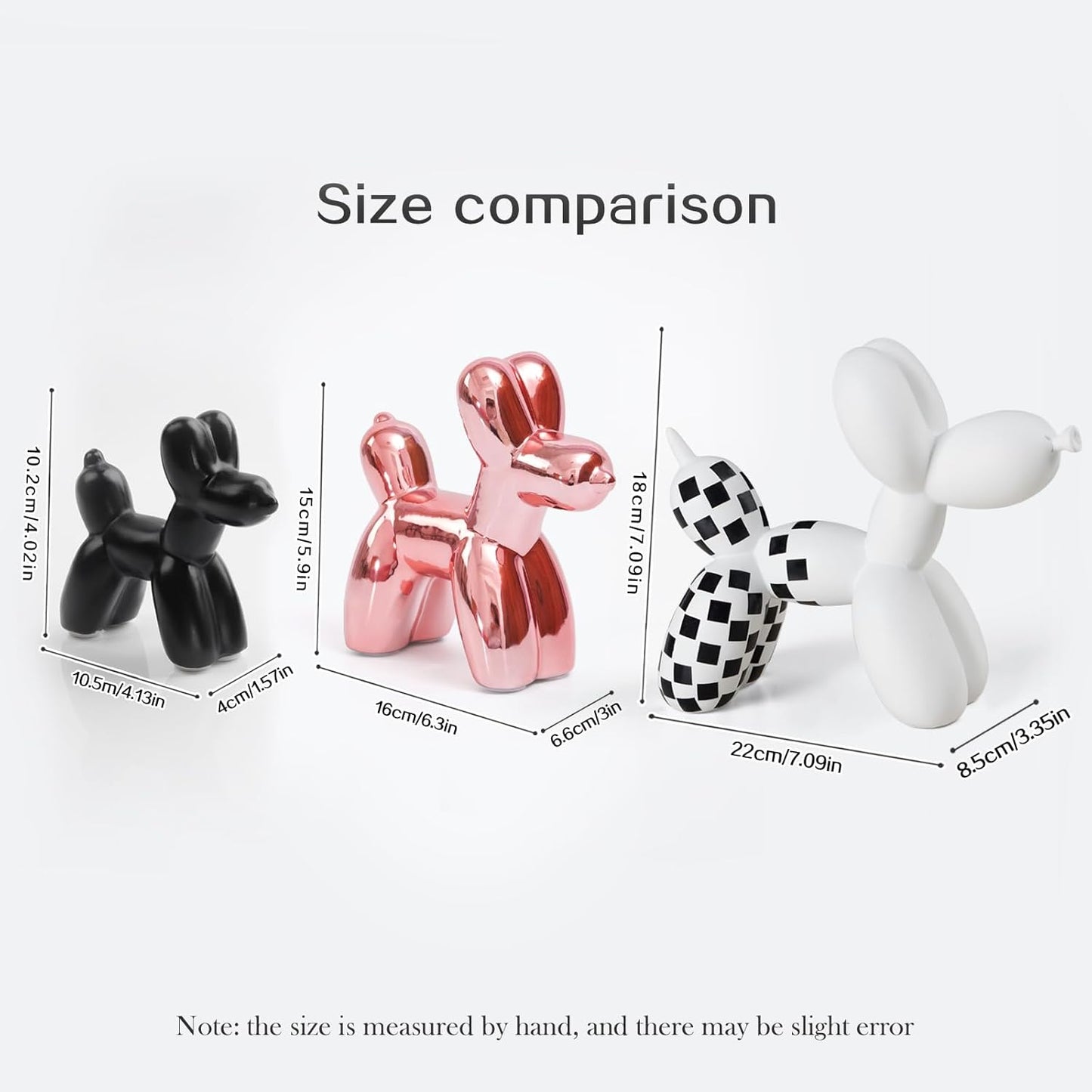 Notakia Cute Ceramics Balloon Dog Statue Crafts Gold Living Room Desktop Decorations,Handmade Modern Small Ceramic Animal Statue Ornament Gold Home Decor Accents