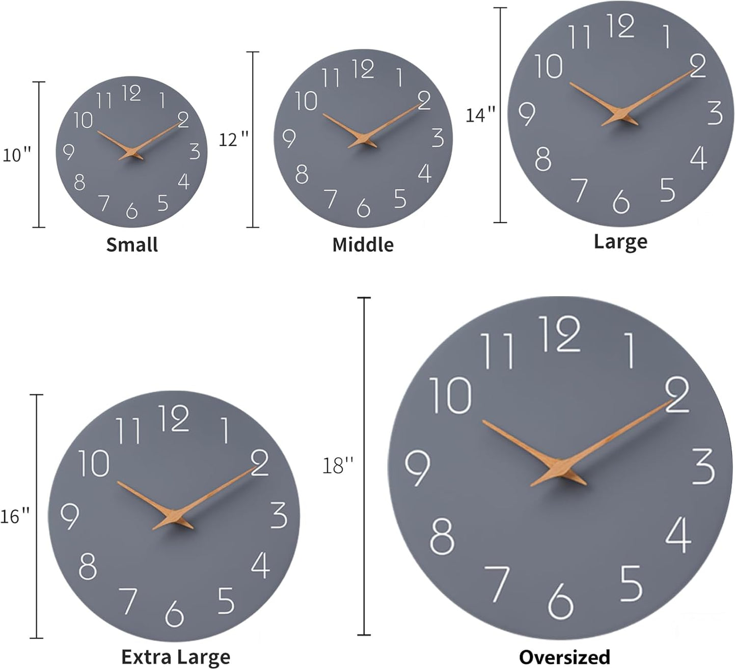 Mosewa Wall Clock 8 Inch Black Battery Operated Silent Non Ticking Simple Minimalist Rose Gold Numbers Decorative for Bedroom Living Room Kitchen Home Bathroom Office