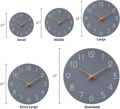 Mosewa Wall Clock 8 Inch Black Battery Operated Silent Non Ticking Simple Minimalist Rose Gold Numbers Decorative for Bedroom Living Room Kitchen Home Bathroom Office