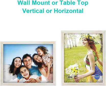 RPJC 5x7 Picture Frames Made of Solid Wood High Definition Glass for Table Top Display and Wall Mounting Photo Frame Black