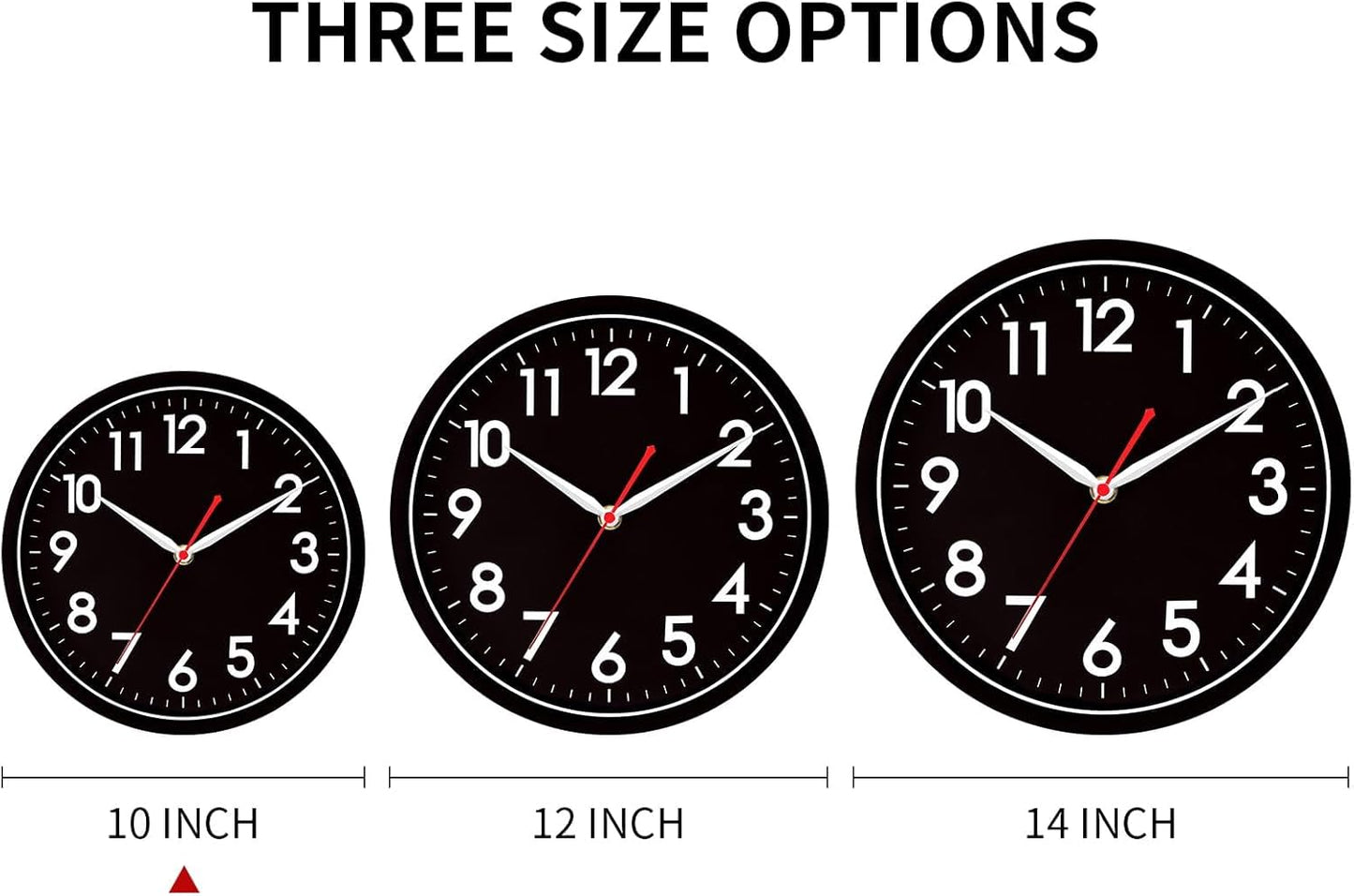 AKCISOT Wall Clock, Modern Small Wall Clocks Battery Operated 8 Inch, Silent Non-Ticking Analog Classic for Office, Home, Bathroom, Kitchen, Bedroom, School(Black)