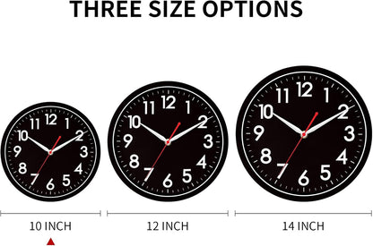 AKCISOT Wall Clock, Modern Small Wall Clocks Battery Operated 8 Inch, Silent Non-Ticking Analog Classic for Office, Home, Bathroom, Kitchen, Bedroom, School(Black)