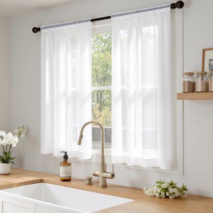 MIULEE White Sheer Curtains 84 Inches Long, 4 Panels Set, Light Filtering Rod Pocket Voile Drapes for Living Room and Bedroom, Airy Soft Fabric Window Treatments, 42 x 84 Inches