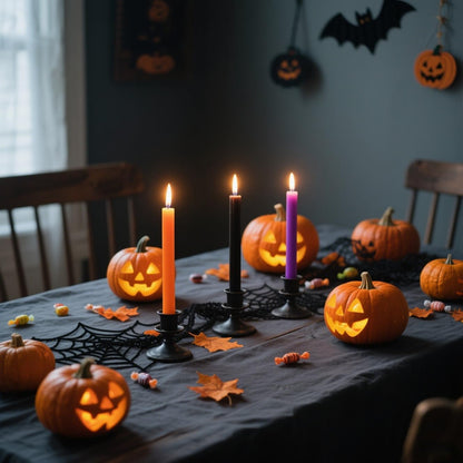 12-Pack Earth Tone Taper Candles, 10 Inch Unscented Dripless Candlesticks, Long-Lasting Burn Time of 7-8 Hours, Perfect for Fall Harvest Halloween Thanksgiving Dinners Parties and Home Décor