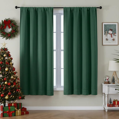 Simplebrand Ava Sage Green Blackout Curtains for Bedroom 63 Inch Length 2 Panels Set, Solid Thermal Insulated Energy Saving Rod Pocket Window Treatment Curtains Blackout Drapes, W40 x L63 Inch, Sage - Colors B