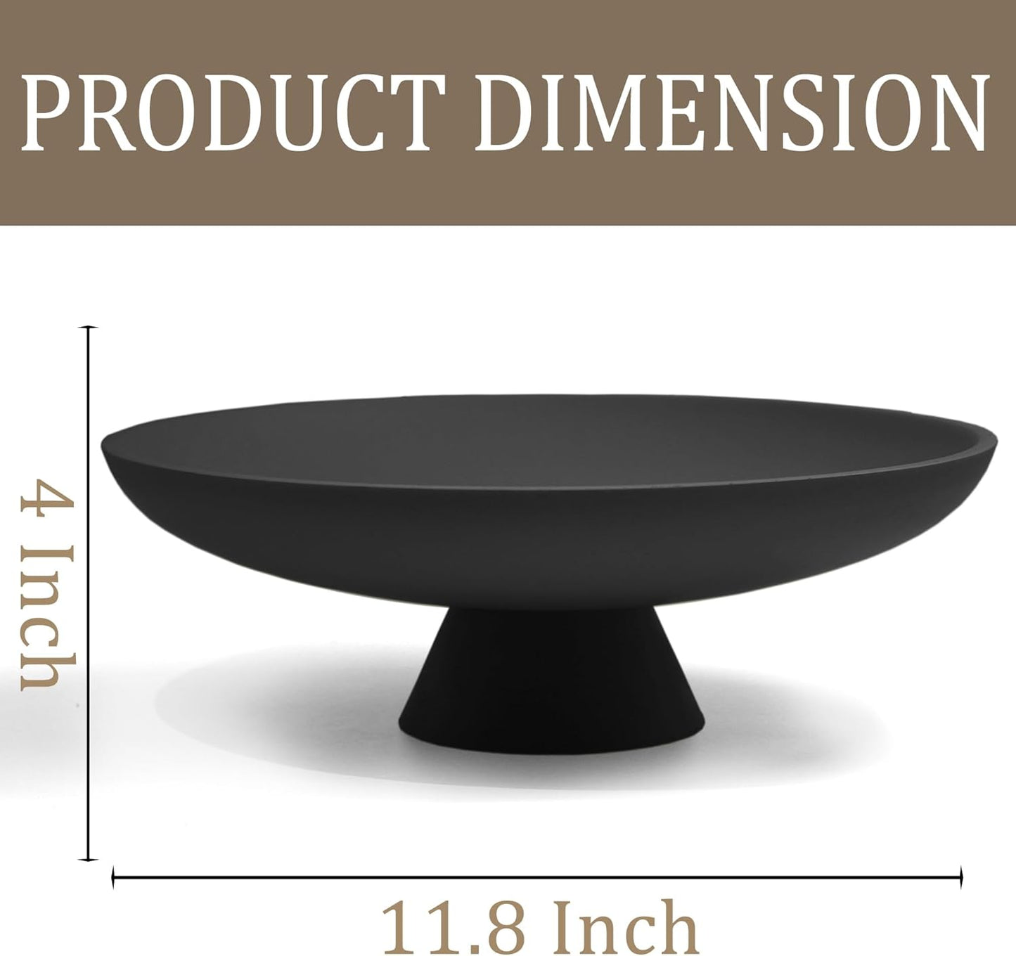 LIN CHUAN Large Decorative Bowl, Modern Resin Pedestal Bowl for Home Decor, Stylish Fruit Bowl for Kitchen Counter, Chic Key Holder for Entry Table, Beige