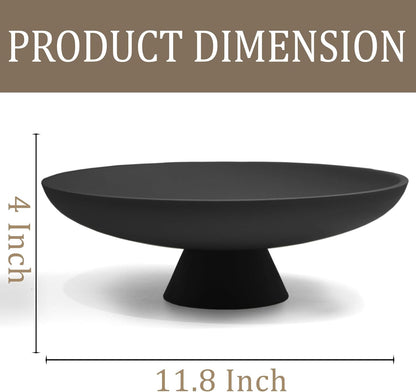 LIN CHUAN Large Decorative Bowl, Modern Resin Pedestal Bowl for Home Decor, Stylish Fruit Bowl for Kitchen Counter, Chic Key Holder for Entry Table, Beige