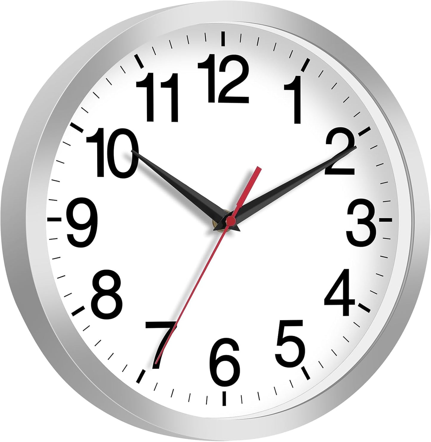 Rohioue Wall Clock Modern 8 Inch Battery Operated Silent Non Ticking Small Analog Clock for Living Room Office Home Bedroom Kitchen Bathroom(Black)