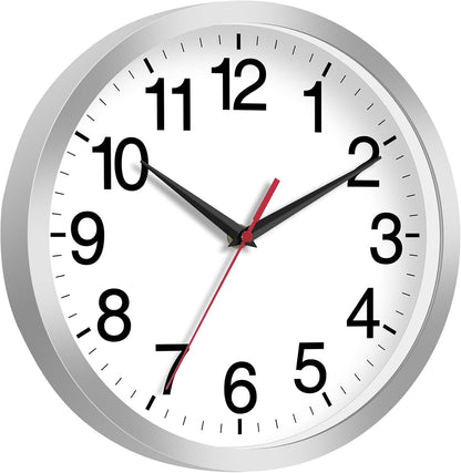 Rohioue Wall Clock Modern 8 Inch Battery Operated Silent Non Ticking Small Analog Clock for Living Room Office Home Bedroom Kitchen Bathroom(Black)