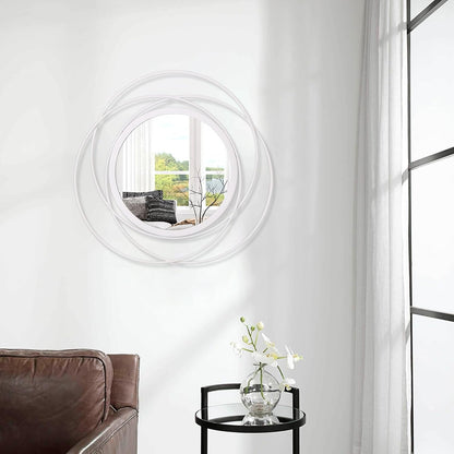 Gold Sunburst Mirrors for Wall Decorative Metal Round Art Mirrors Large Wall Decor Hanging Mirror for Bathroom Bedroom Living Room Vanity Entryway 16"
