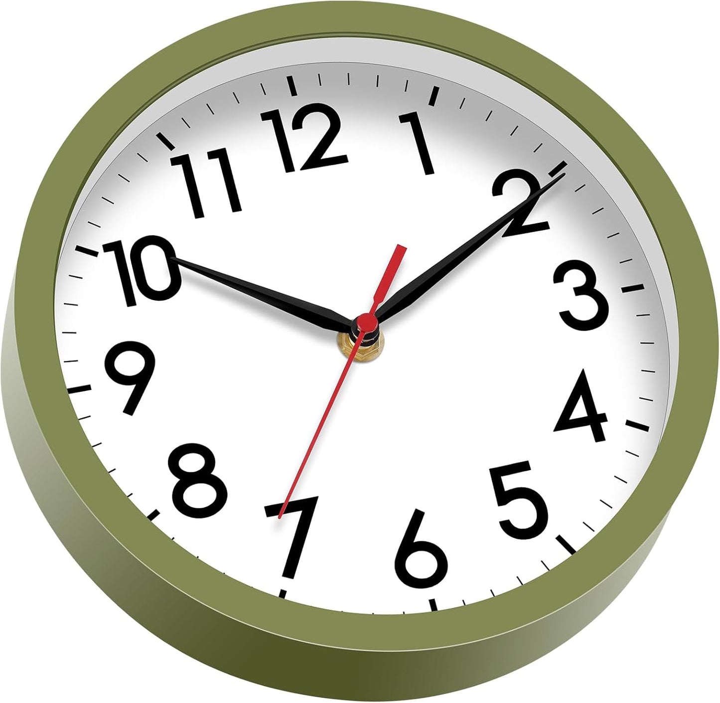 AKCISOT Wall Clock, Modern Small Wall Clocks Battery Operated 8 Inch, Silent Non-Ticking Analog Classic for Office, Home, Bathroom, Kitchen, Bedroom, School(Black)