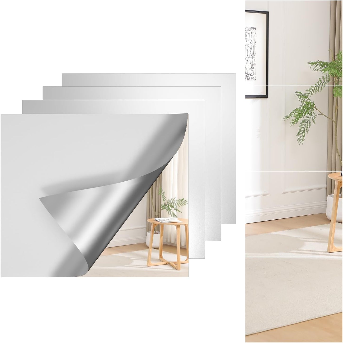 DUMOS Wall Mirror 16" x 32", Set of 2 Rectangle Window Pane Decorative Mirrors, Metal Framed Wall Mounted Mirror for Bathroom, Bedroom, Entryway