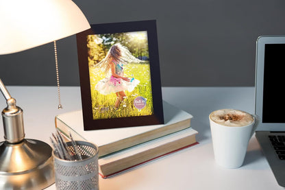 RPJC 5x7 Picture Frames Made of Solid Wood High Definition Glass for Table Top Display and Wall Mounting Photo Frame Black