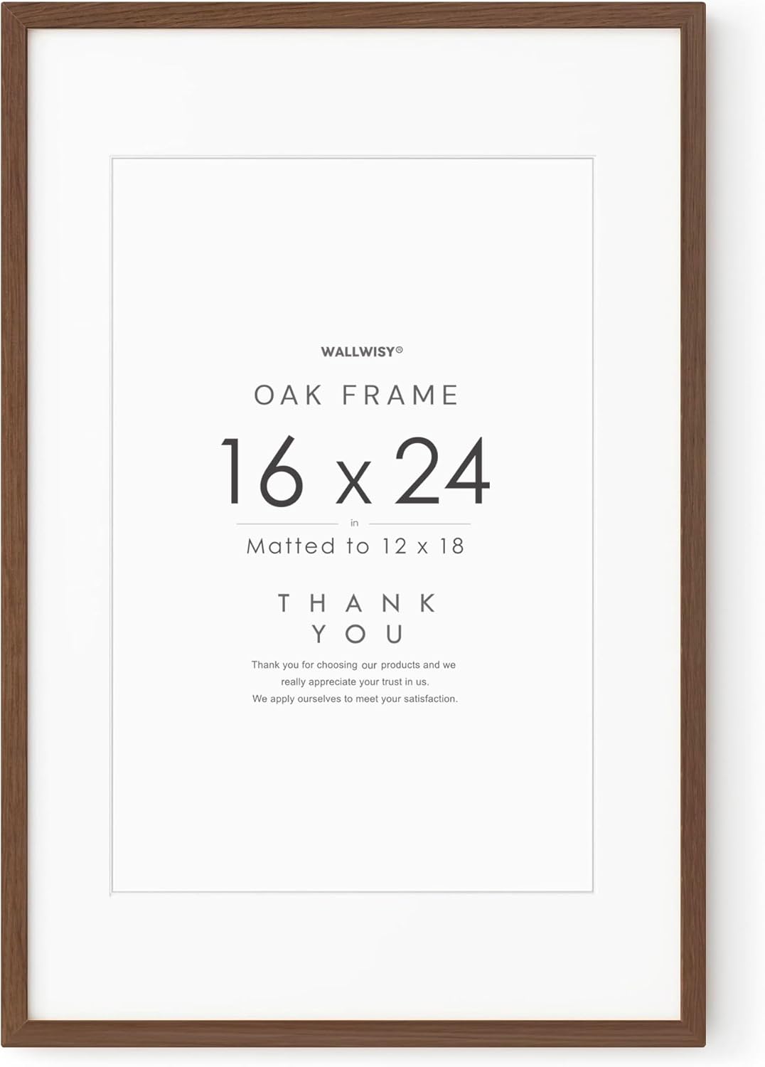 5x7 Picture Frame, Solid Oak Wood 5 x 7 Photo Frame with Mat to 4x6, 7x5 Picture Frames for Wall and Tabletop Display, (Walnut Set of 1)