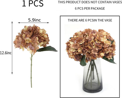 Kimura's Cabin 6pcs White Hydrangea Artificial Flowers Silk Fake Hydrangeas Faux Hydrangea Flowers with Stems for Wedding Bouquets Arrangement Home Table Centerpieces Baby Shower Party Decoration