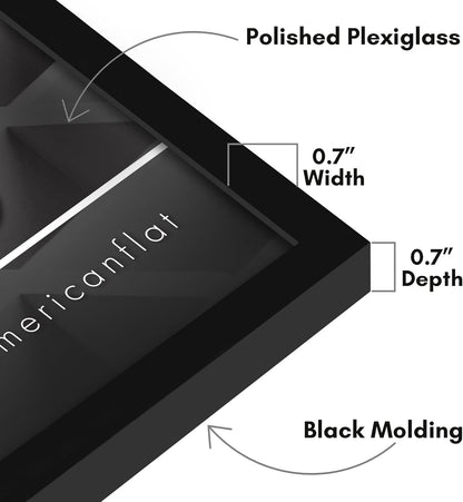 Americanflat 24x36 Poster Frame with Polished Plexiglass - Streamline Collection - Thin Border Picture Frame for Wall Display - Hanging Hardware Included - Black - Colors C