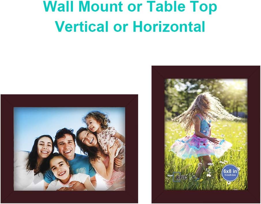 RPJC 5x7 Picture Frames Made of Solid Wood High Definition Glass for Table Top Display and Wall Mounting Photo Frame Black