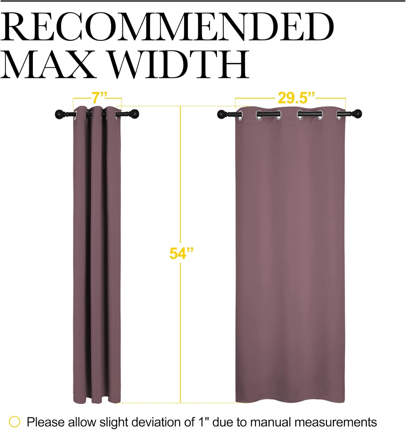 NICETOWN Halloween Pitch Black Solid Thermal Insulated Grommet Blackout Curtains/Drapes for Bedroom Window (2 Panels, 42 inches Wide by 63 inches Long, Black) - Colors E