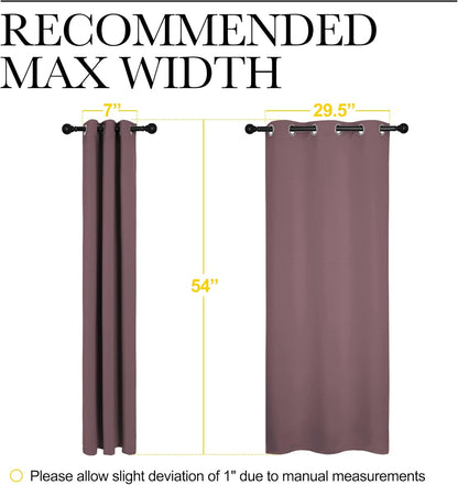 NICETOWN Halloween Pitch Black Solid Thermal Insulated Grommet Blackout Curtains/Drapes for Bedroom Window (2 Panels, 42 inches Wide by 63 inches Long, Black) - Colors E