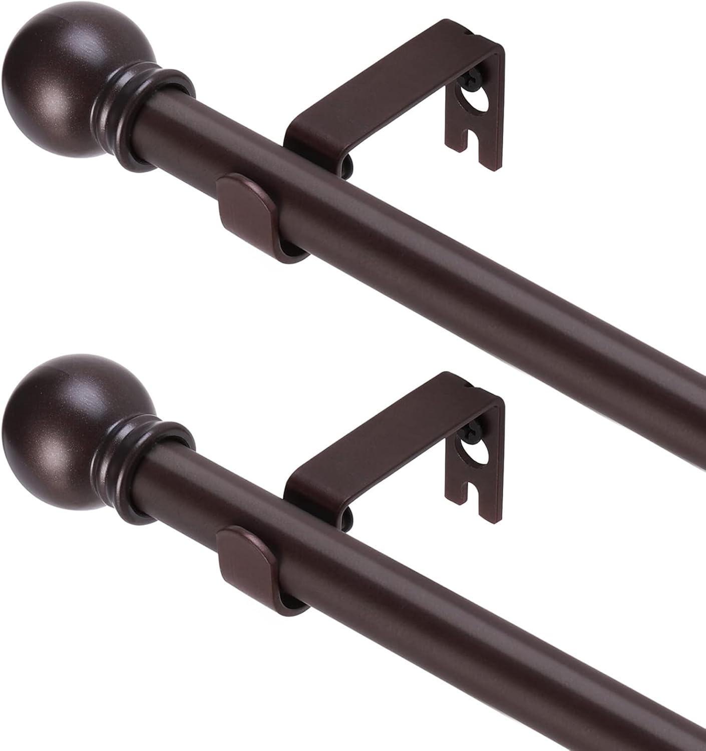 GXOACKJ Curtain Rods for windows 32-48 inch, 5/8 inch Decorative Curtain Rod Set, Matte Black Splicing Heavy Duty Metal Curtain Rod with Brackets