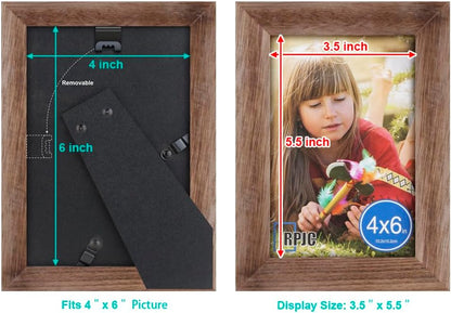 RPJC 5x7 Picture Frames Made of Solid Wood High Definition Glass for Table Top Display and Wall Mounting Photo Frame Black