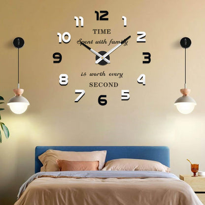 VANGOLD Large Wall Clocks for Living Room Decor, Decorative Wall Clocks Battery Operated (Black Wall Decor)