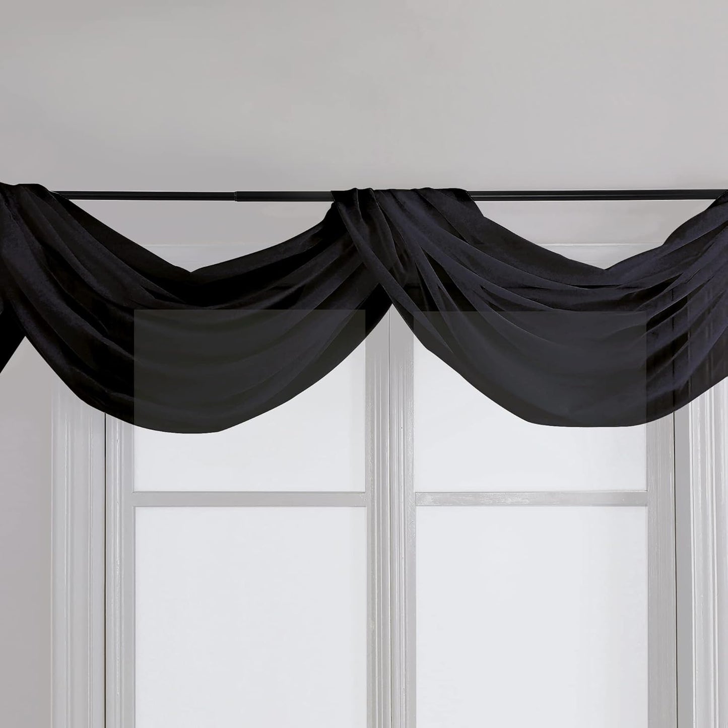 Chyhomenyc Sheer White Valances for Windows 2 Pack, Small Window Curtains for Living Room Bathroom Cafe Laundry Basement, Modern Top Dual Rod Pocket Voile Curtain, 42W x 14L inches, White - Colors B